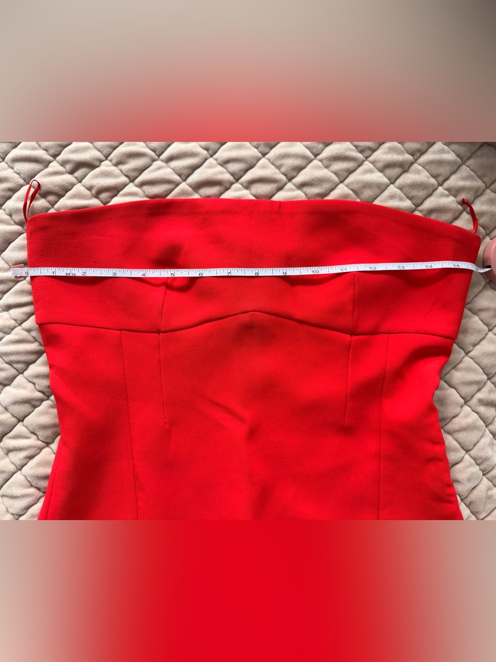 Zara Strapless Red Midi Dress Sz Medium NWT - Picture 9 of 11